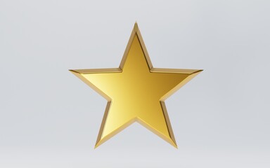 Shiny gold star isolated on white background