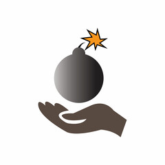 holding boom icon vector