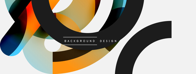 Round shapes circles and other geometric forms. Vector illustration for wallpaper banner background card or landing page