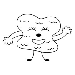 Cute Doodle monster. Funny line hand-drawn alien.