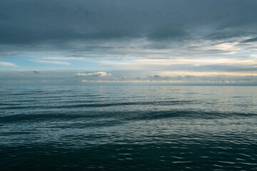 View of the Black Sea on the Sochi coast on a sunny day, Sochi, Krasnodar territory, Russia