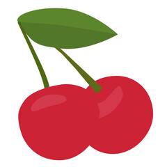 cherry with leaf