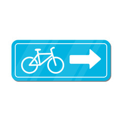 vector illustration of bicycle lane pointer icon, bicycle parking.