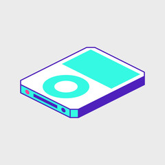 Portable music player isometric vector icon illustration
