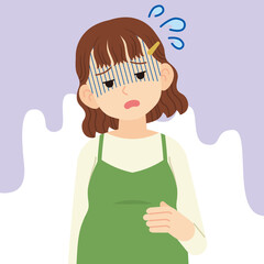 疲れた妊婦＿線なし