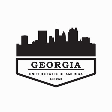 Georgia Skyline Silhouette Vector Logo