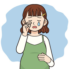 泣く妊婦＿線とぬり