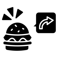 Checkout order food glyph icon. Can be used for digital product, presentation, print design and more.