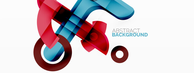 Minimalist geometric abstract background. Lines, circles with shadow effects composition wallpaper design