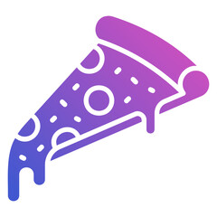 Pizza slice flat gradient icon. Can be used for digital product, presentation, print design and more.