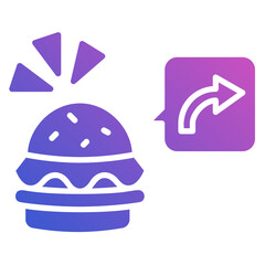 Checkout order food flat gradient icon. Can be used for digital product, presentation, print design and more.