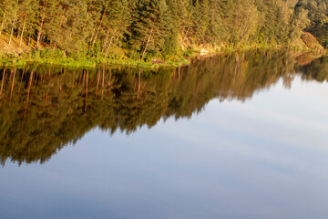 water in the lake in calm, windy weather