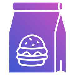 Food pack flat gradient icon. Can be used for digital product, presentation, print design and more.