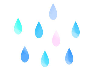 グラデーションが綺麗な雨のしずくのイラスト素材