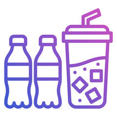 Soft drink line gradient icon. Can be used for digital product, presentation, print design and more.