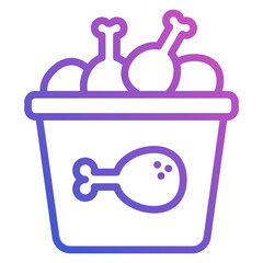 Chicken Bucket line gradient icon. Can be used for digital product, presentation, print design and more.