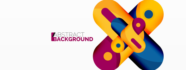 Creative geometric wallpaper. Round arrow shape minimal geometric background. Techno business template for wallpaper, banner, background or landing