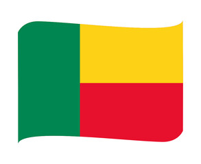 Benin Flag National Africa Emblem Ribbon Icon Vector Illustration Abstract Design Element