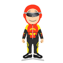 スピードスケート男子のイラスト