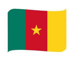 Cameroon Flag National Africa Emblem Ribbon Icon Vector Illustration Abstract Design Element