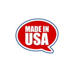 Made in USA speech bubble icon isolated on white background