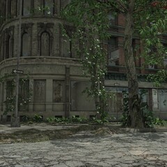 Fototapeta na wymiar 3d illustration of an abandoned city
