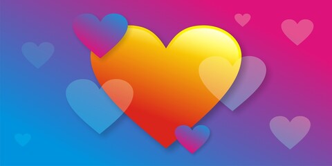 Abstract love background in colorful gradient color design concept