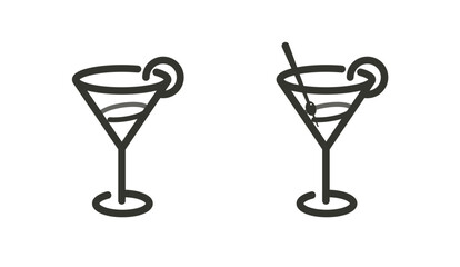 Martini drink glasses icon.