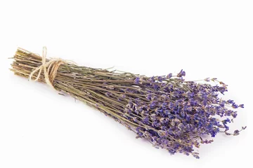 Fotobehang bunch of dried lavender isolated on white background © Irina Ukrainets