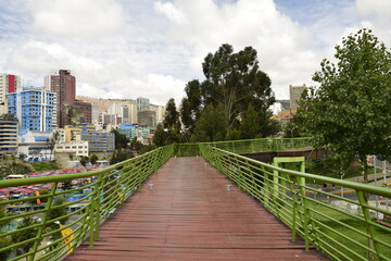 Aboveground crossing on the street in the city La Paz, Bolivia