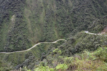 Death road, Camino de la Muerte, Yungas North Road between La Paz and Coroico, Bolivia