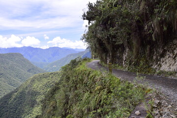 Death road, Camino de la Muerte, Yungas North Road between La Paz and Coroico, Bolivia