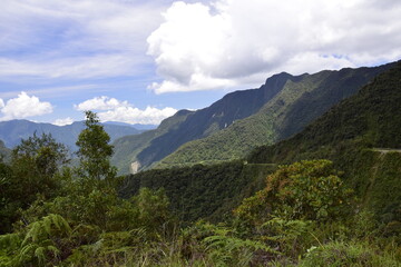 Death road, Camino de la Muerte, Yungas North Road between La Paz and Coroico, Bolivia