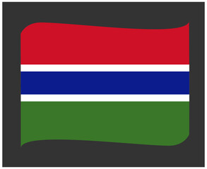 Gambia Flag National Africa Emblem Ribbon Icon Vector Illustration Abstract Design Element