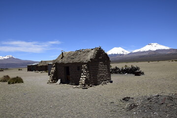 Typical house in National park Sajama, Bolivia, south America.