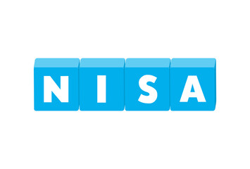 NISAの文字が入ったブロックのイラスト - 太字のかわいい題字･バナーの素材