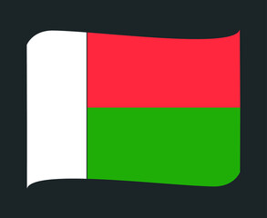 Obraz premium Madagascar Flag National Africa Emblem Ribbon Icon Vector Illustration Abstract Design Element