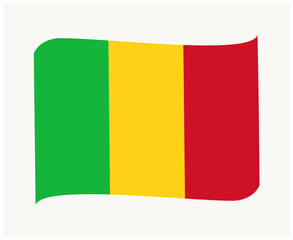 Mali Flag National Africa Emblem Ribbon Icon Vector Illustration Abstract Design Element
