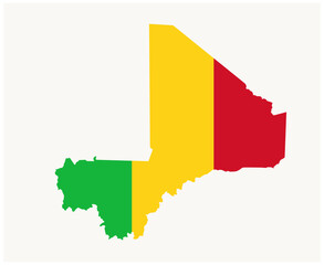 Mali Flag National Africa Emblem Map Icon Vector Illustration Abstract Design Element - obrazy, fototapety, plakaty
