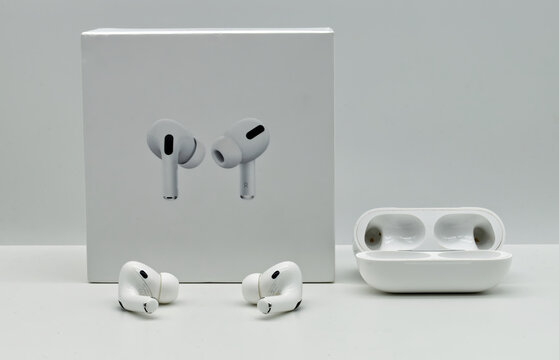 Bologna - Italy - October 10, 2021: Air Pods Pro developed by Apple Inc.