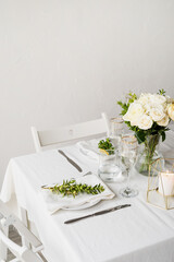 beautiful table setting for romantic dinner for two