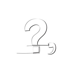 Continuous line drawing. Comma punctuation and question mark. Illustration icon vector - obrazy, fototapety, plakaty