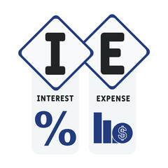 IE - Interest Expense acronym. business concept background. vector illustration concept with keywords and icons. lettering illustration with icons for web banner, flyer, landing pag