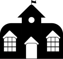 Elementary school building line icon, outline vector sign, linear style pictogram isolated on white. Symbol, logo illustration. Editable stroke. Pixel perfect vector graphics