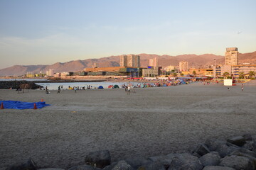 Fototapeta na wymiar Antofagasta, Chile - 16 february 2017: Central Beach of the city Antofagasta