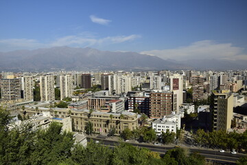 Aerial view of Santiago, Chile from Cerro Santa Lucia
