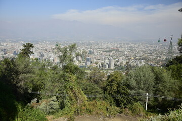 Aerial view of Santiago, Chile from Cerro Santa Lucia