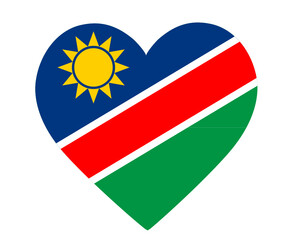 Fototapeta premium Namibia Flag National Africa Emblem Heart Icon Vector Illustration Abstract Design Element