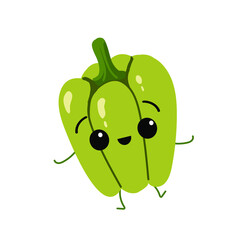
happy bell pepper with arms and legs. on the white background