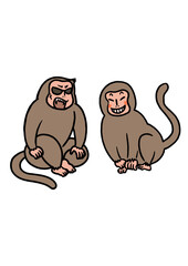 ガラの悪い猿のイラスト